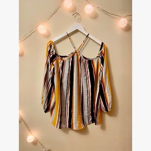 Fall off the shoulders striped top